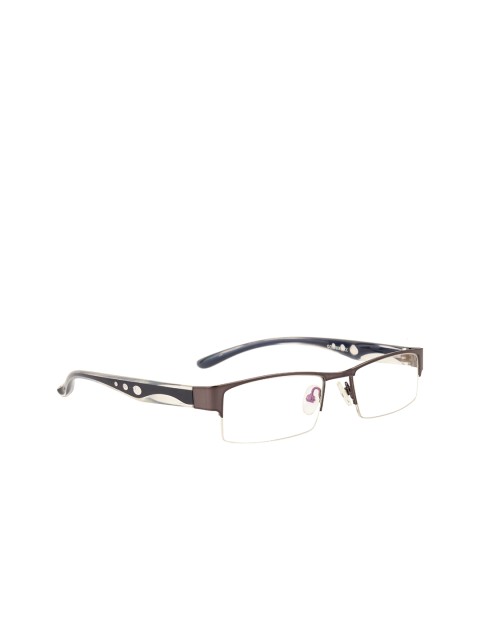 

Gold Berg Unisex Grey & Black Half Rim Rectangle Frames