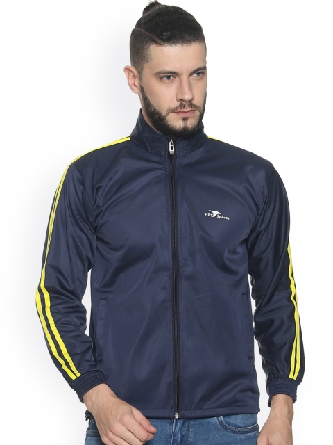 

HPS Sports Men Black Geometric Lightweight Crop Running Sporty Jacket