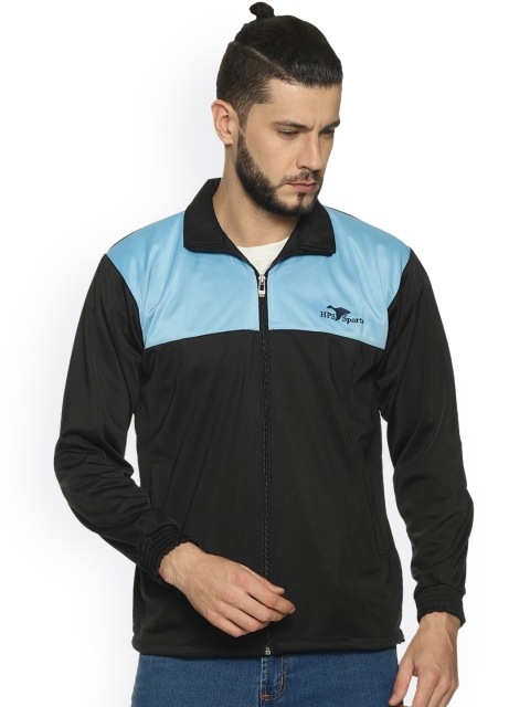 

HPS Sports Men Blue Colourblocked Lightweight Crop Running Sporty Jacket