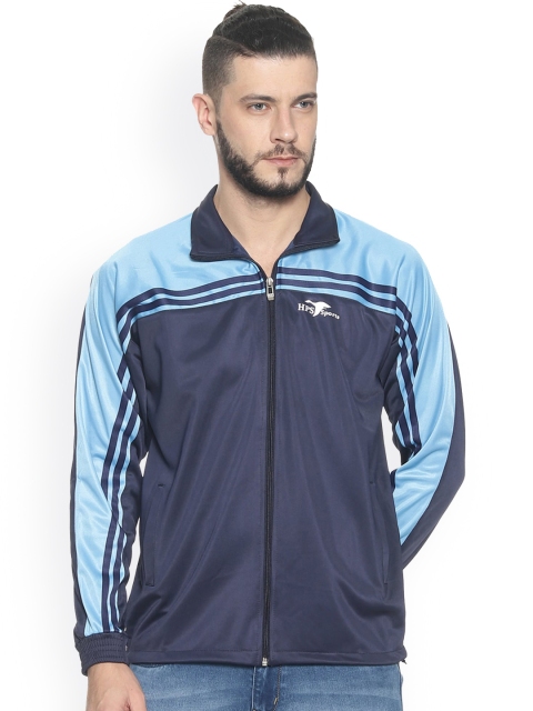

HPS Sports Men Blue Colourblocked Lightweight Crop Running Sporty Jacket
