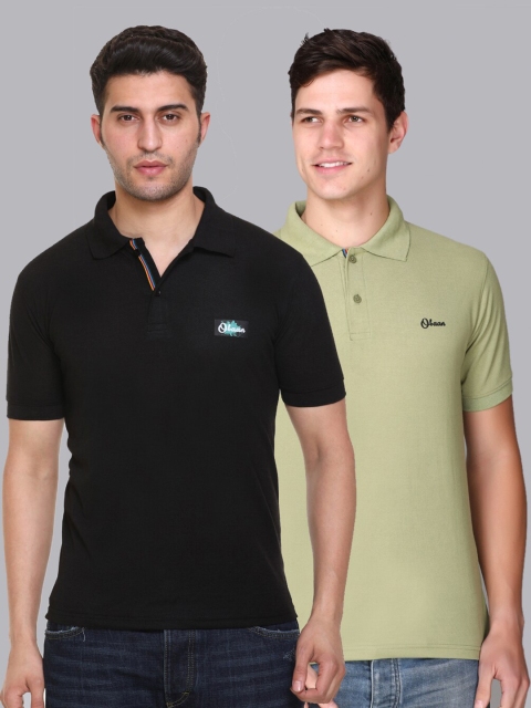 

Obaan Men Black 2 Polo Collar T-shirt