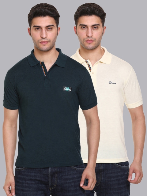 

Obaan Men Green 2 Polo Collar T-shirt