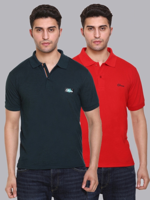 

Obaan Men Green 2 Polo Collar T-shirt