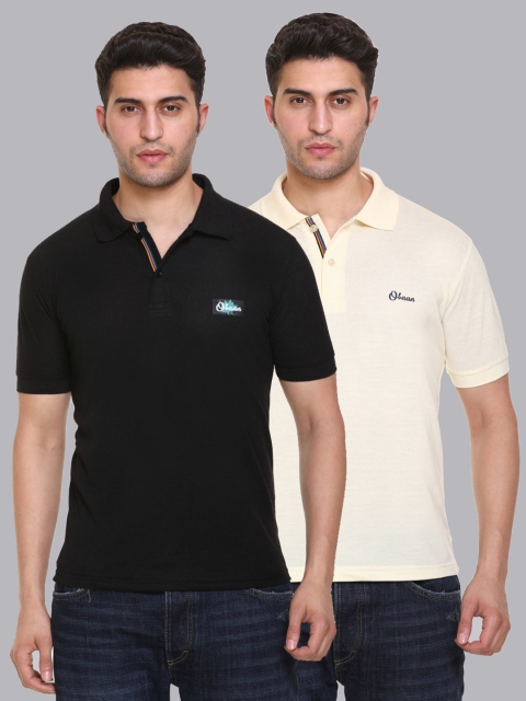 

Obaan Men Black 2 Polo Collar T-shirt