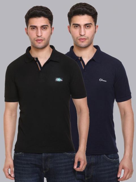 

Obaan Men Black 2 Polo Collar Pockets T-shirt
