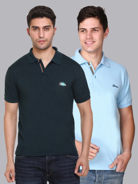 

Obaan Men Green 2 Polo Collar T-shirt