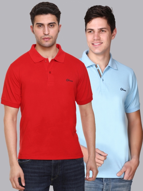 

Obaan Men Red 2 Polo Collar T-shirt