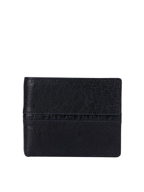 

Da Milano Men Blue Textured Leather Two Fold Wallet