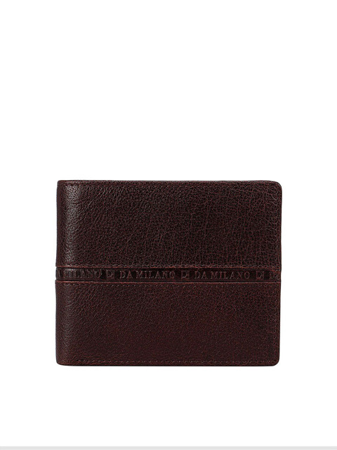 

Da Milano Men Brown Textured Two Fold Leather Wallet