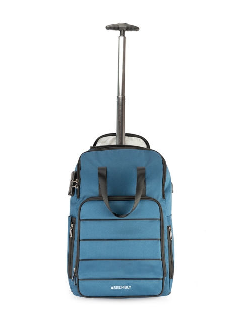 

THE ASSEMBLY Unisex Blue Trolley Bag with USB Charging Port 35 L