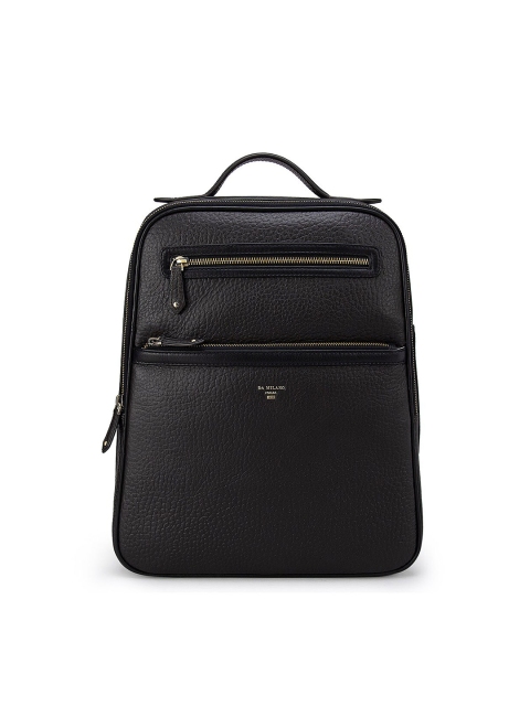 

Da Milano Brown Solid Texture Leather Medium Backpack With Ergonomic Straps