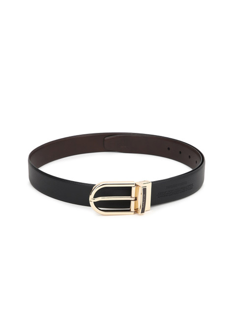 

Van Heusen Men Black Textured Leather Belt