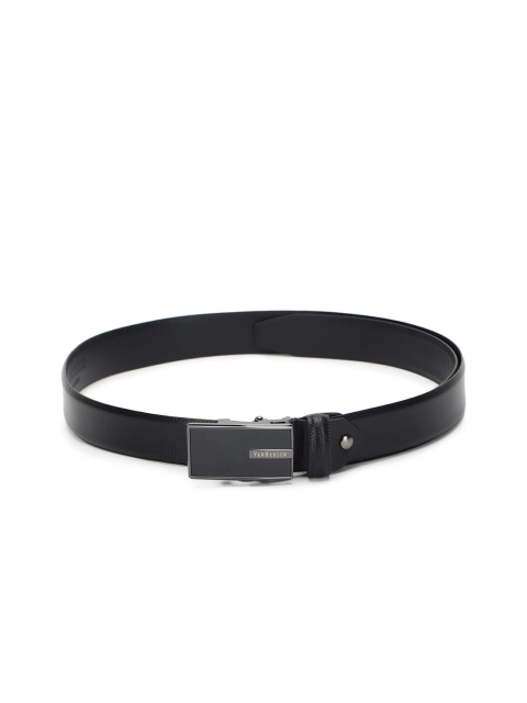 

Van Heusen Men Black Textured Leather Belt
