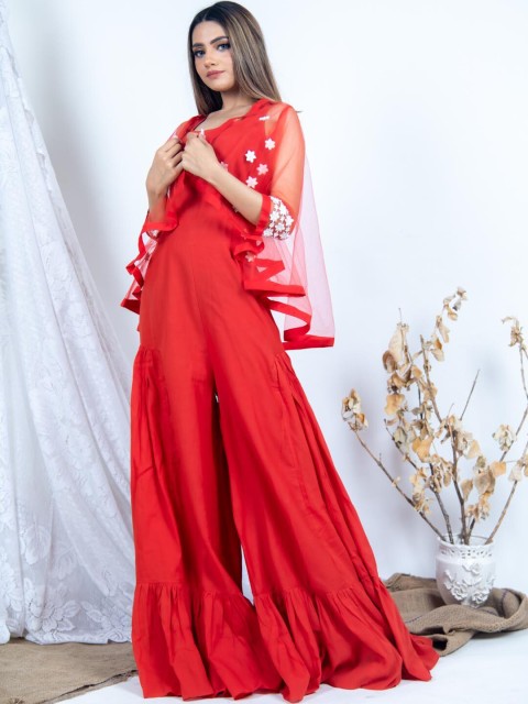 

Tistabene Women Red Solid Designer Jumpsuit
