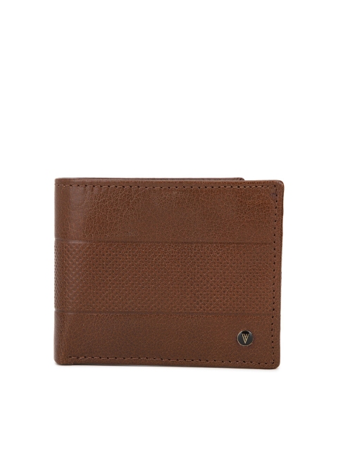 

Van Heusen Men Brown Textured Leather Two Fold Wallet