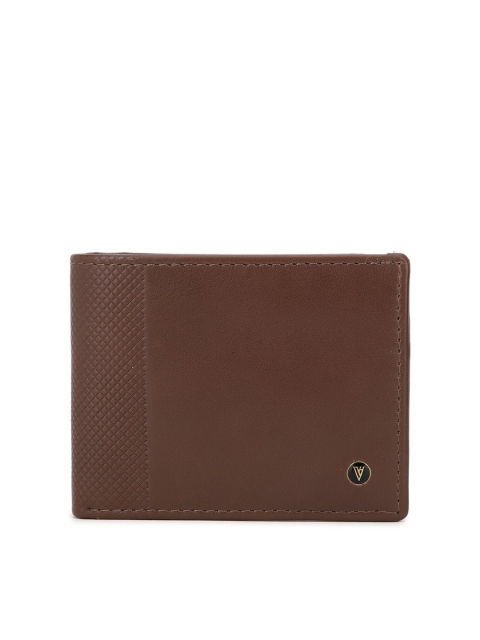 

Van Heusen Men Brown Textured Leather Two Fold Wallet