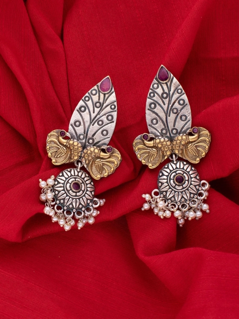 

MORKANTH JEWELLERY Silver-Toned & Gold-Toned Contemporary Drop Earrings