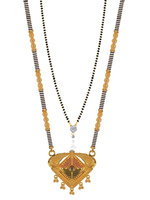 

Women Pack Of 2 Black Gold-Plated Mangalsutras