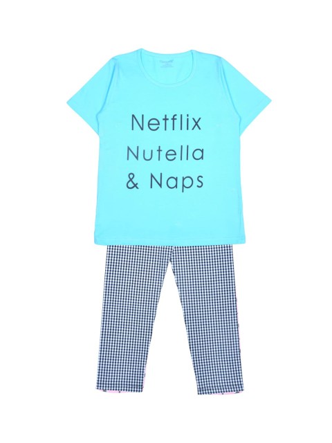 

FUNKRAFTS Kids Blue Printed Pure Cotton Night Suit