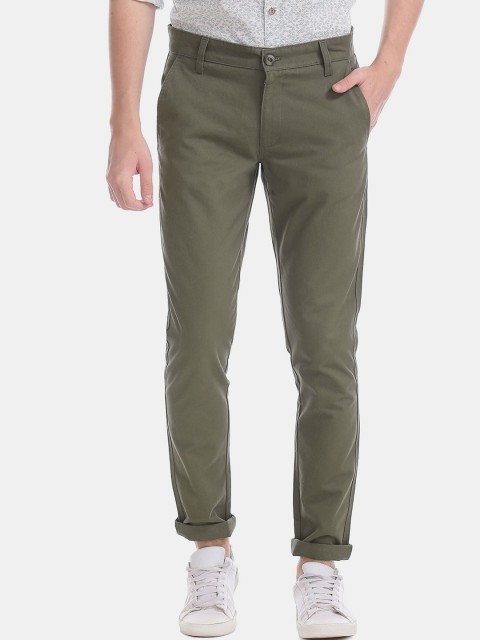 

Ruggers Men Green Regular Fit Pure Cotton Trousers