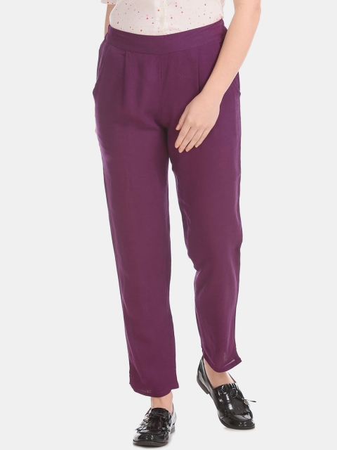 

Bronz Women Purple Pleated Trousers