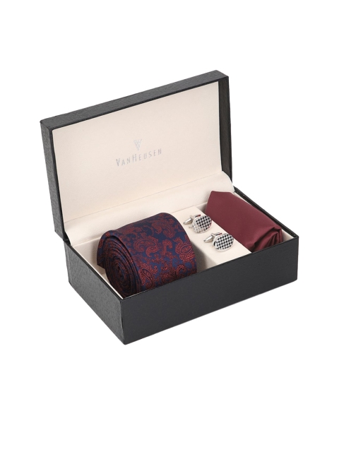 

Van Heusen Men Maroon & Blue Accessory Gift Set