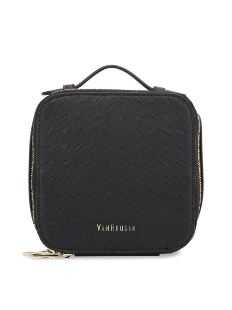 

Van Heusen Woman Black PU Structured Hobo Bag with Bow Detail