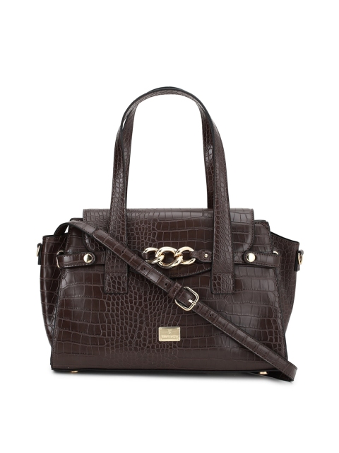 

Van Heusen Woman Brown Animal Textured Structured Handheld Bag