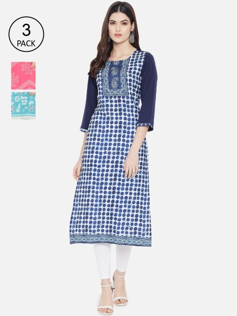 

1 Stop Fashion Women Multicoloured Ethnic Motifs Printed Crepe Kurta, Multi