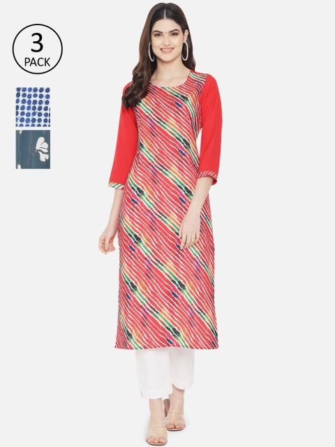 

1 Stop Fashion Women Multicoloured Floral Printed Crepe Kurta, Multi
