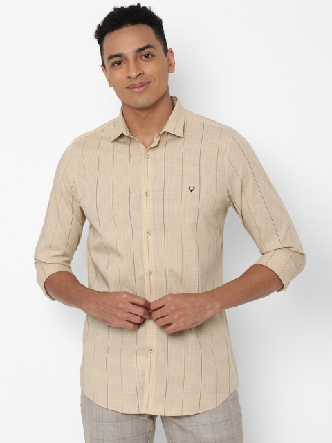 

Allen Solly Men Beige Slim Fit Striped Casual Shirt