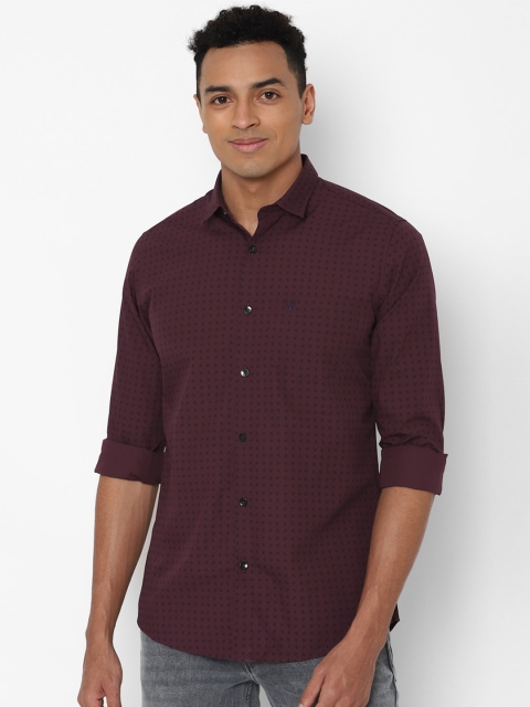 

Allen Solly Men Maroon Slim Fit Printed Cotton Casual Shirt