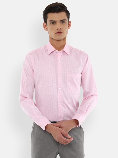 

Louis Philippe Men Pink Slim Fit Printed Formal Shirt