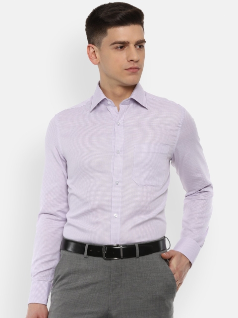 

Louis Philippe Men Purple Micro Checks Printed Formal Shirt