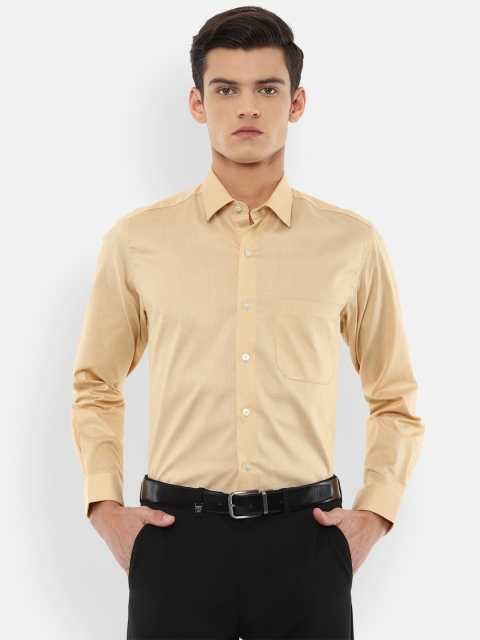 

Louis Philippe Men Beige Slim Fit Pure Cotton Formal Shirt