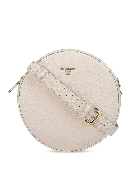 

Da Milano Off White Leather Bowling Sling Bag
