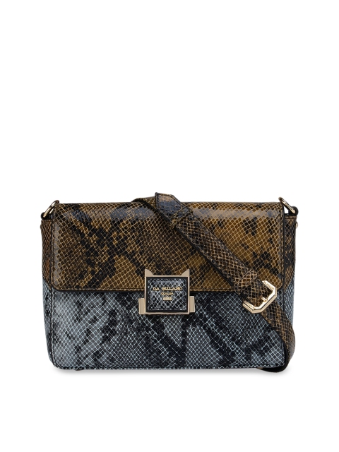 

Da Milano Women Yellow Textured Leather Structured Sling Bag