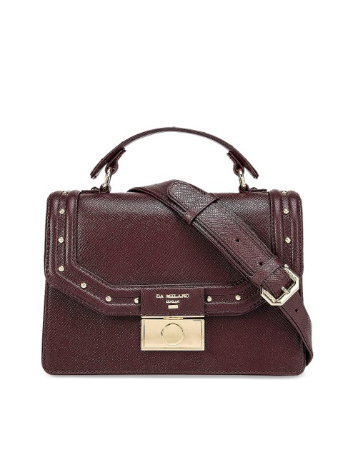 

Da Milano Purple Embellished Leather Bowling Satchel