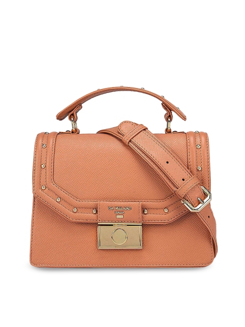 

Da Milano Coral Textured Leather Bowling Satchel