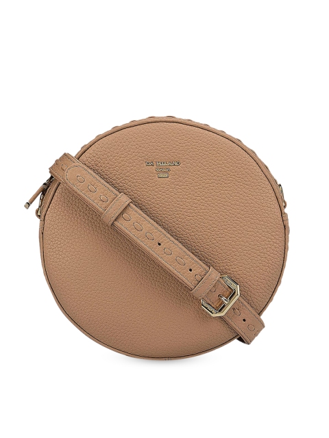 

Da Milano Beige Leather Structured Sling Bag