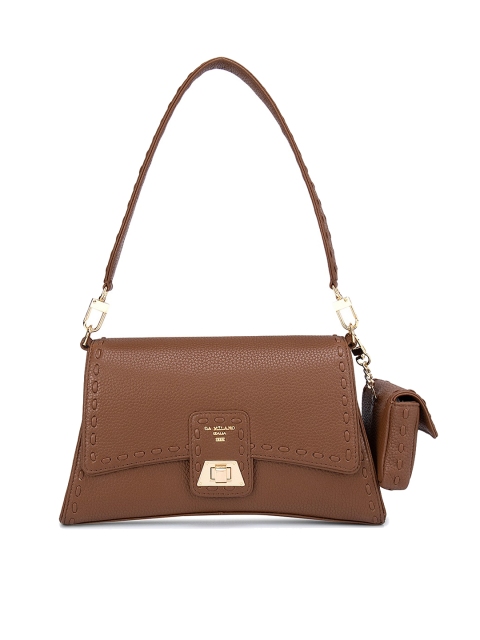 

Da Milano Brown Leather Structured Satchel