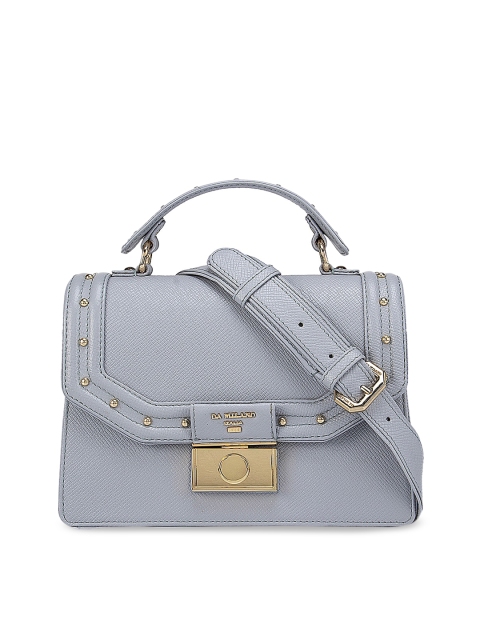 

Da Milano Woman Blue Leather Structured Satchel