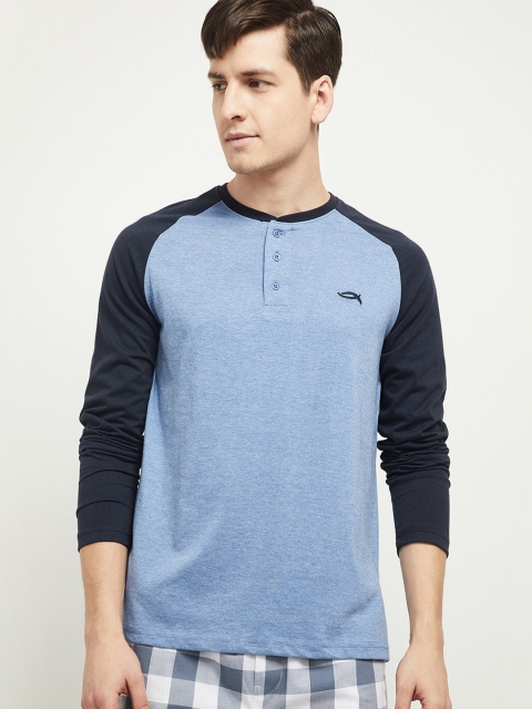 

max Men Blue Colourblocked Lounge T- Shirt