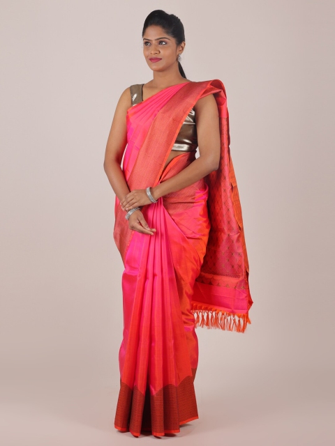 

Pothys Pink & Gold-Toned Woven Design Pure Silk Saree