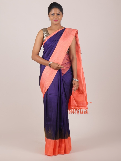 

Pothys Blue & Pink Zari Pure Silk Saree