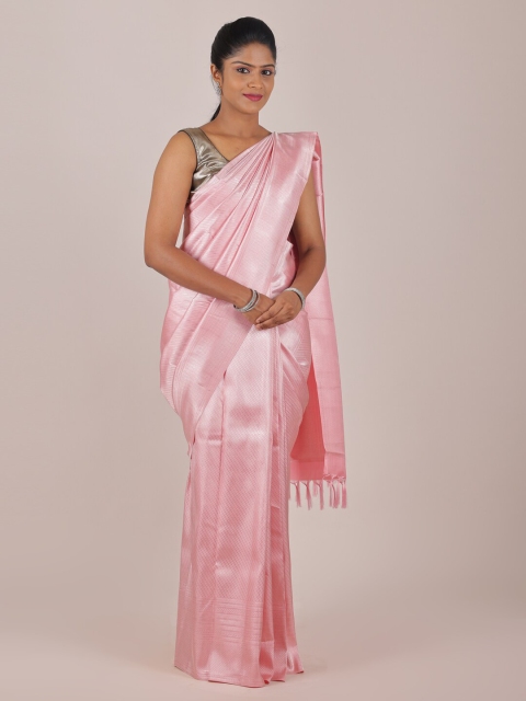 

Pothys Pink Solid Pure Silk Saree