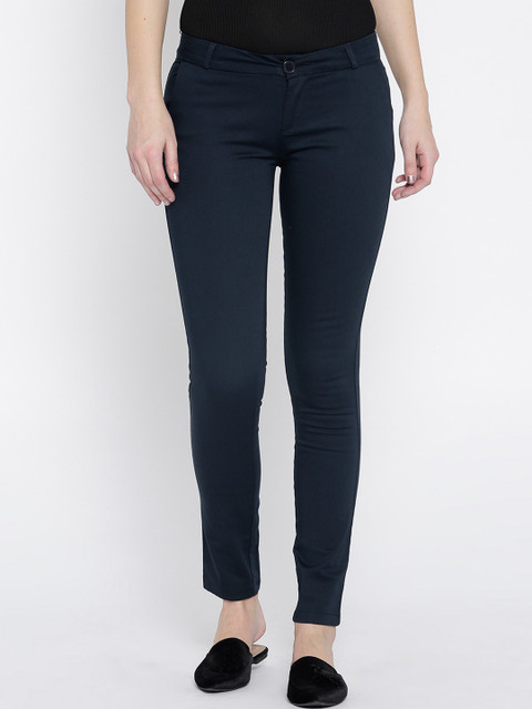 

Xpose Women Navy Blue Comfort Slim Fit Trousers