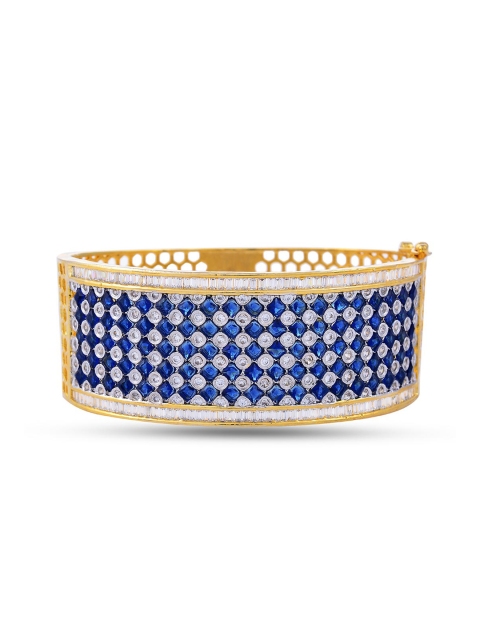 

Tistabene Women Gold-Plated Blue Stone Studded Kada Bracelet