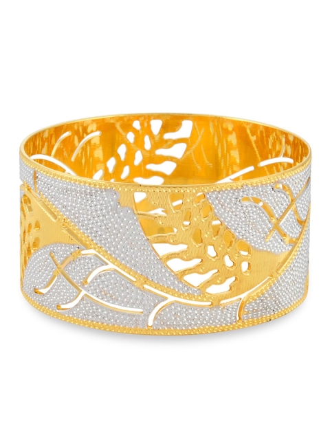 

Tistabene Women Gold-Toned & White Brass Gold-Plated Kada Bracelet