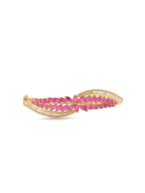 

Tistabene Women Red & Gold-Toned Gold-Plated Bangle-Style Bracelet